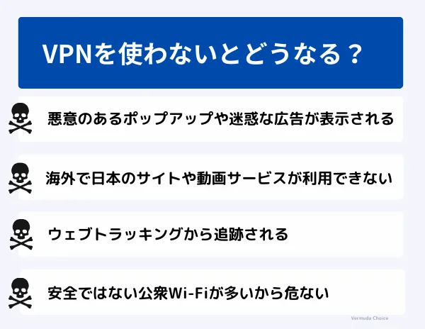 VPNを使わないとどうなる？